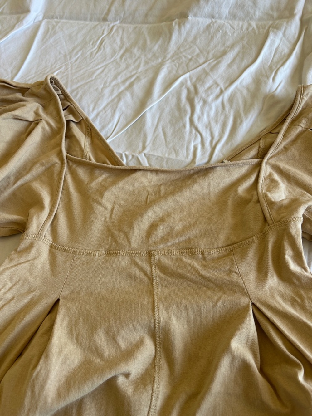 Free People Taupe Puff-Sleeve Jumpsuit - Picture 5 of 6